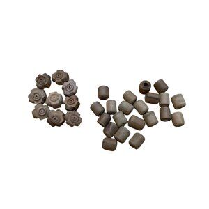 Set Lot 29 Natural Color Veg Ivory Cork Beads Mini Button Carved And Barrel